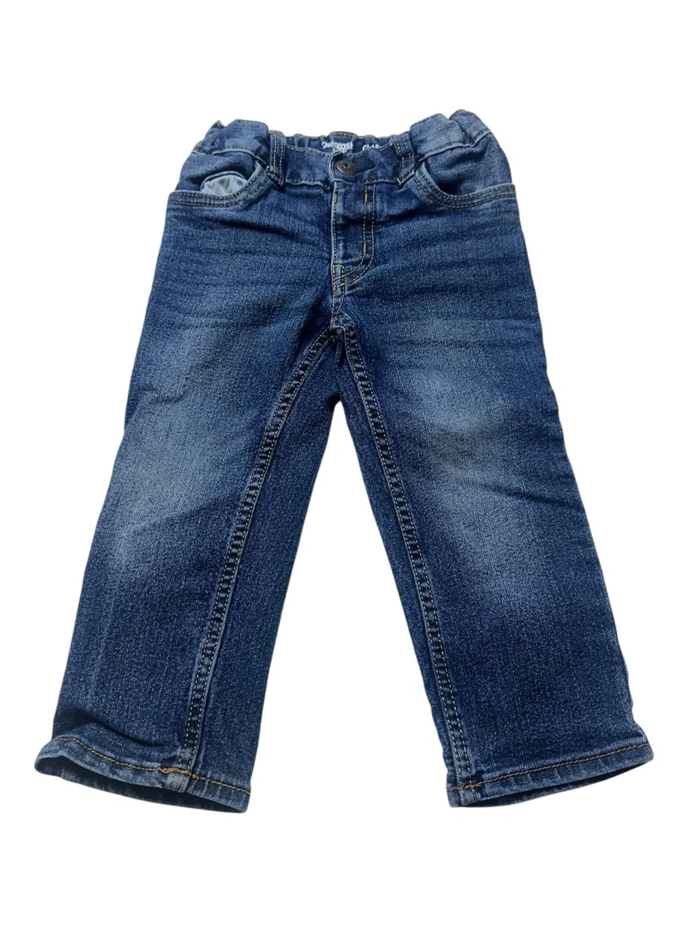 OshKosh B’gosh Classic 2T Dark Wash Straight Leg Jeans Elastic Waist